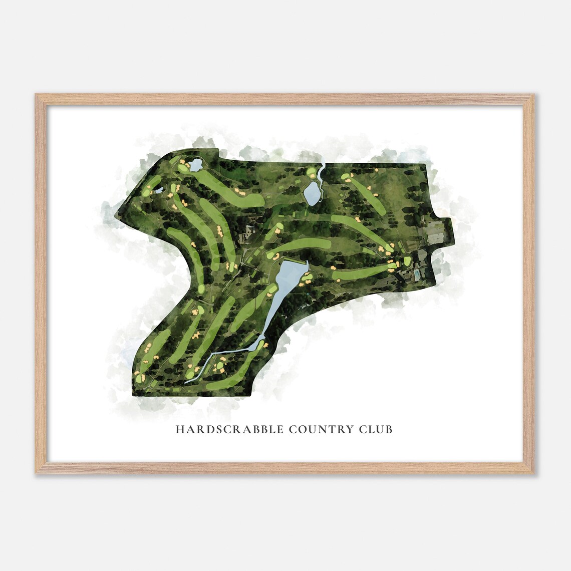 Hardscrabble Country Club Golf Classic Watercolor Map Art Poster