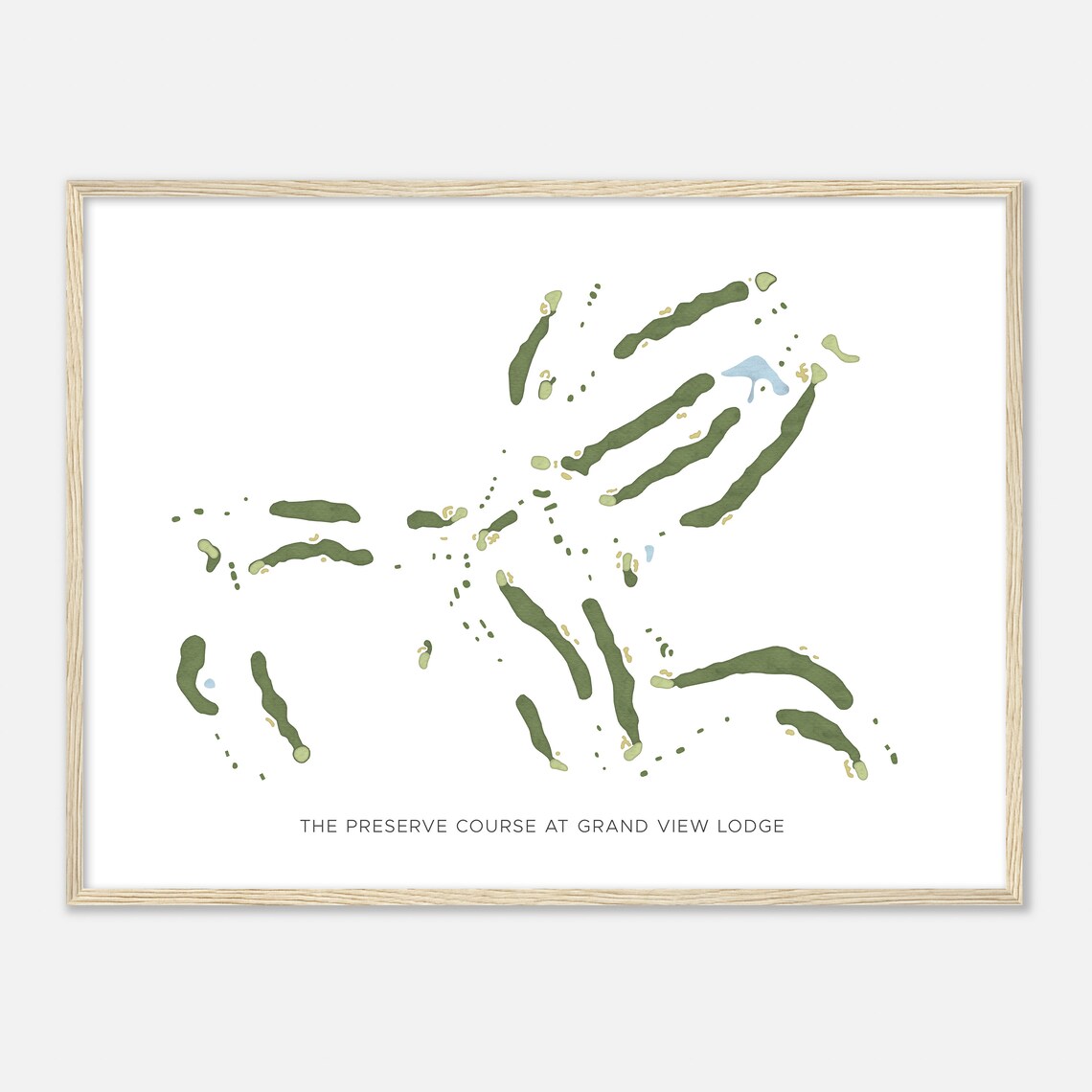The Preserve Course at Grand View Lodge Watercolor Map Poster - Image 2