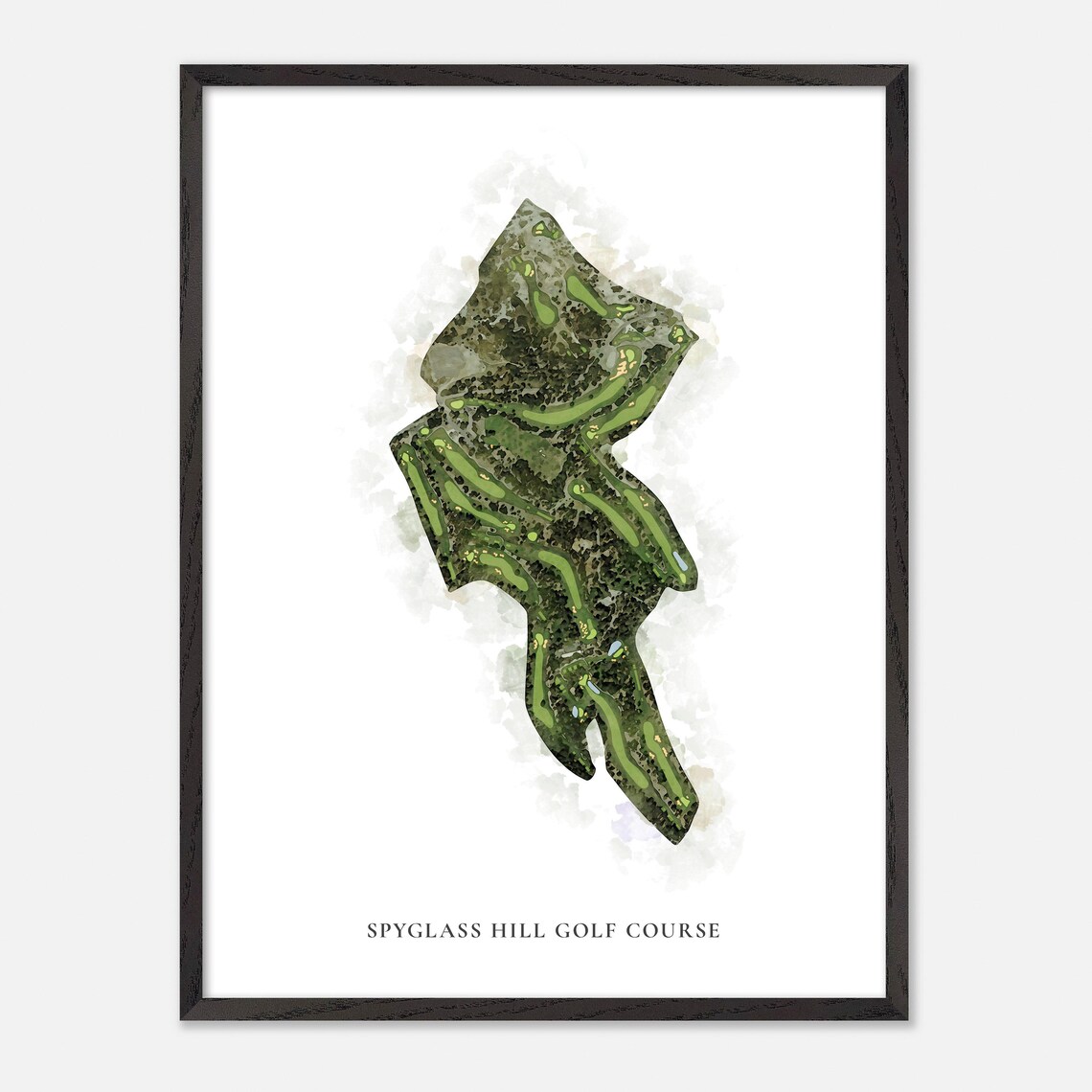 Spyglass Hill Golf Course Classic Watercolor Layout Map Poster - Image 3