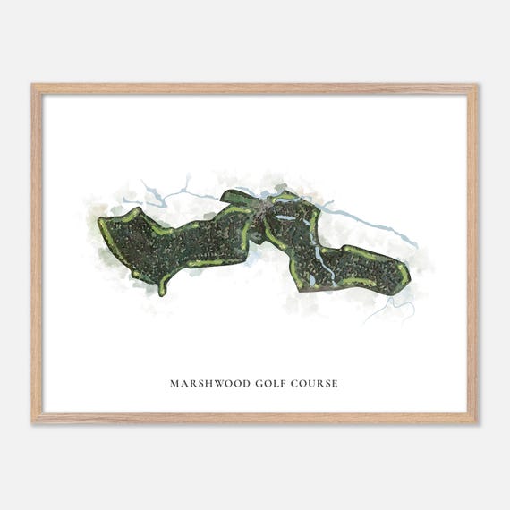Marshwood Golf Course In Savannah Georgia Classic Watercolor Map Golfer Gift Golf Wall Art Golf Poster Print Course Layout