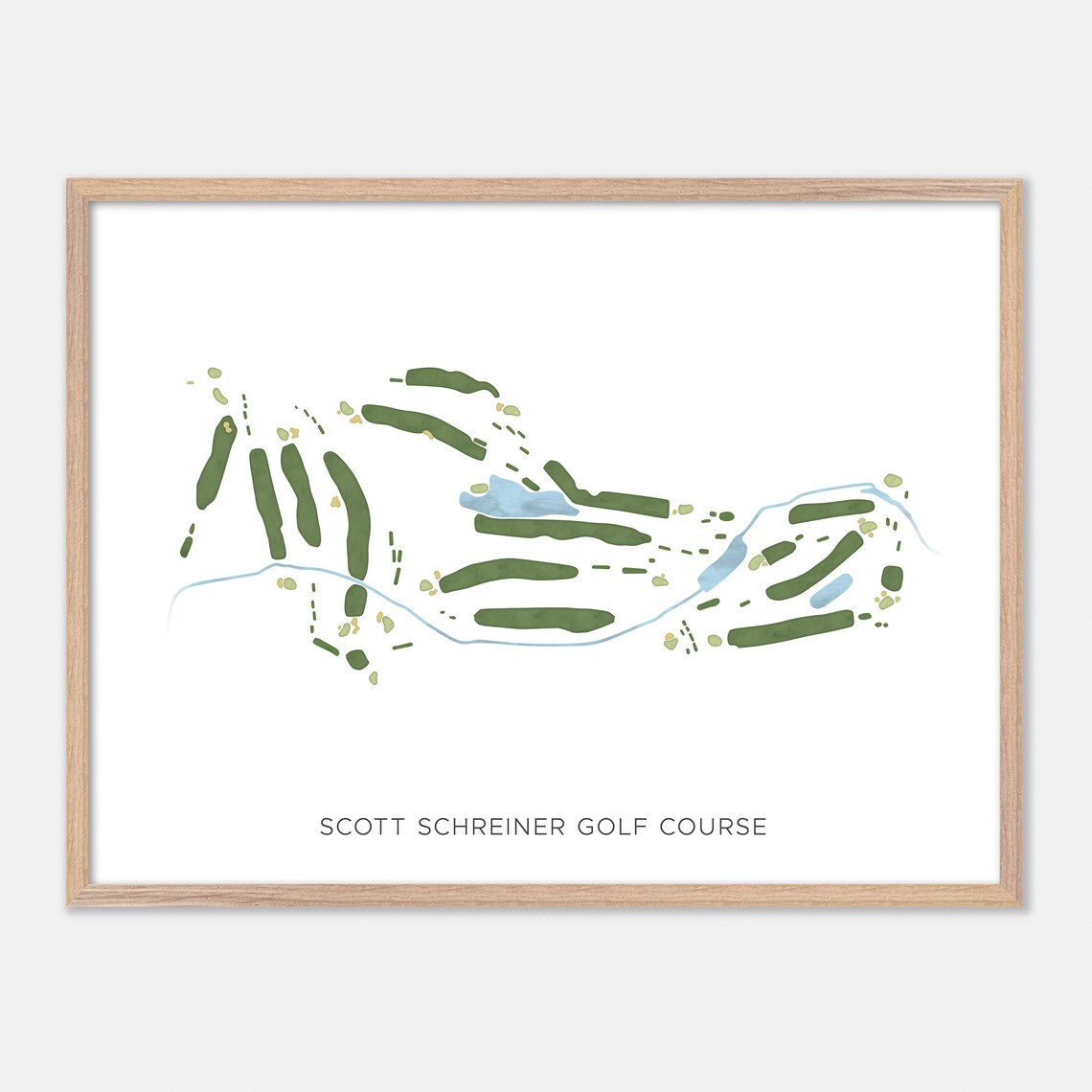 Scott Schreiner Golf Course Kerrville Texas Modern Watercolor Poster
