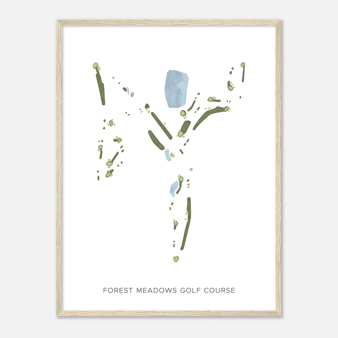 Forest Meadows Golf Course California Modern Watercolor Map Golfer Gift Golf Wall Art Golf Poster Print Course Layout
