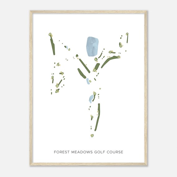 Forest Meadows Golf Course California Modern Watercolor Map Golfer Gift Golf Wall Art Golf Poster Print Course Layout