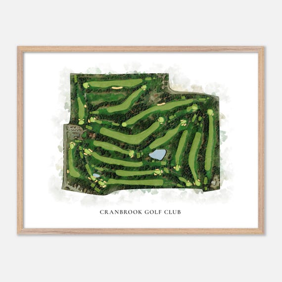 Cranbrook Golf Club In Cranbrook Canada Classic Watercolor Map Golfer Gift Golf Wall Art Golf Poster Print Course Layout