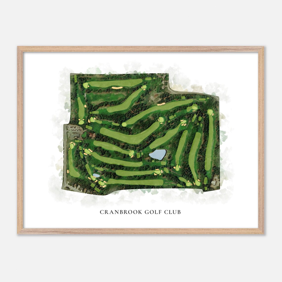 Cranbrook Golf Club Cranbrook Canada Classic Watercolor Course Map Poster