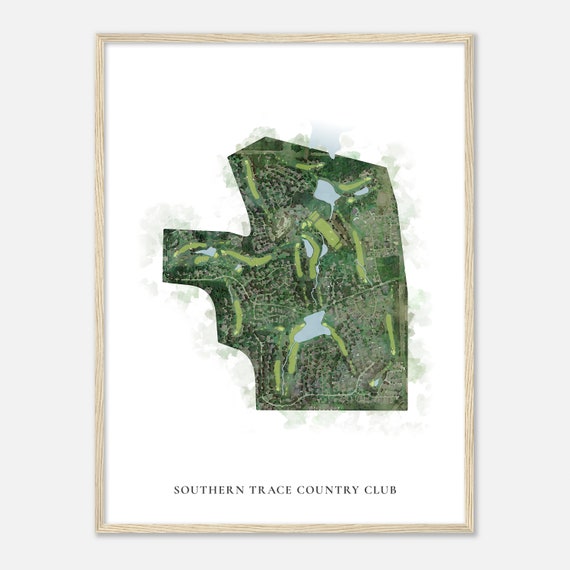 Southern Trace Country Club Louisiana Classic Watercolor Map Golfer Gift Golf Wall Art Golf Poster Print Course Layout
