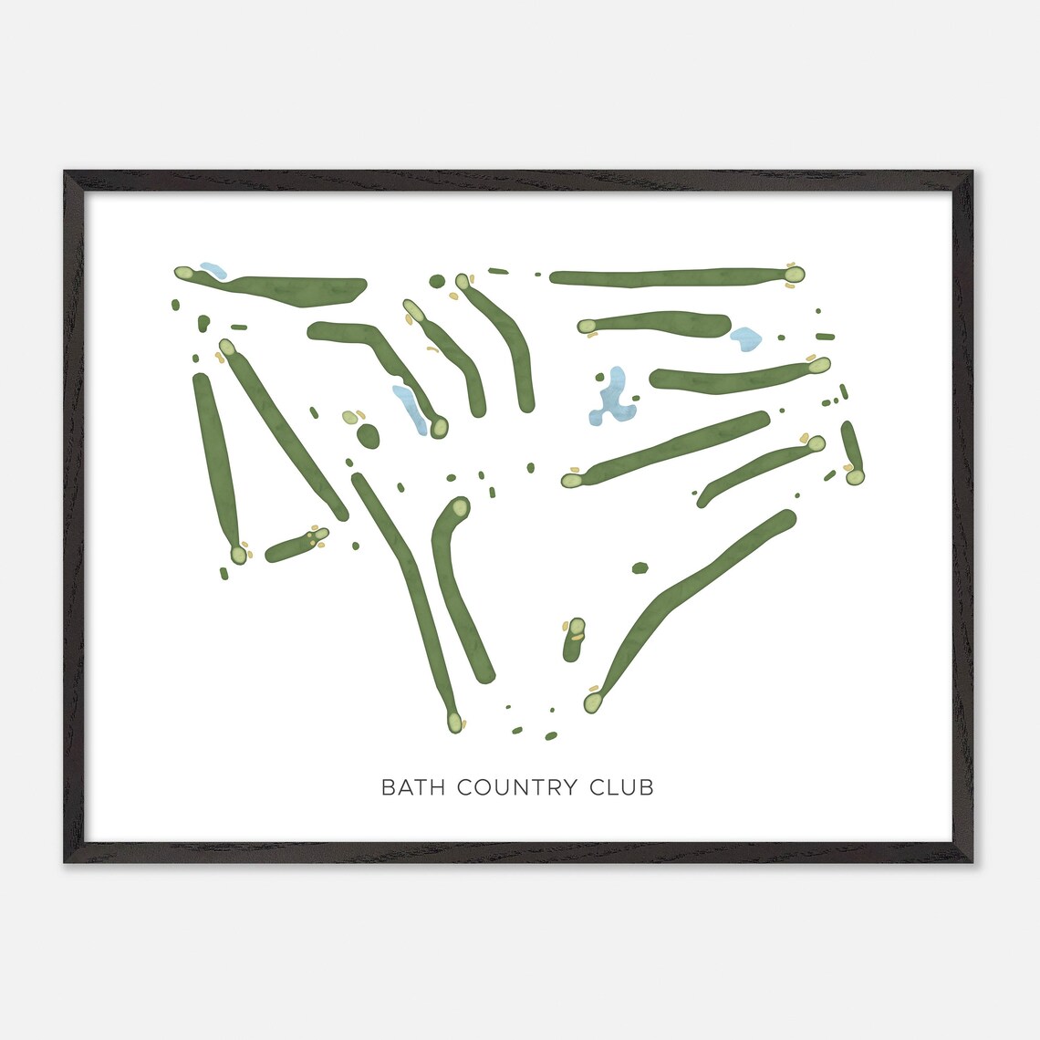 Bath Country Club New York Modern Watercolor Course Map Poster - Image 5