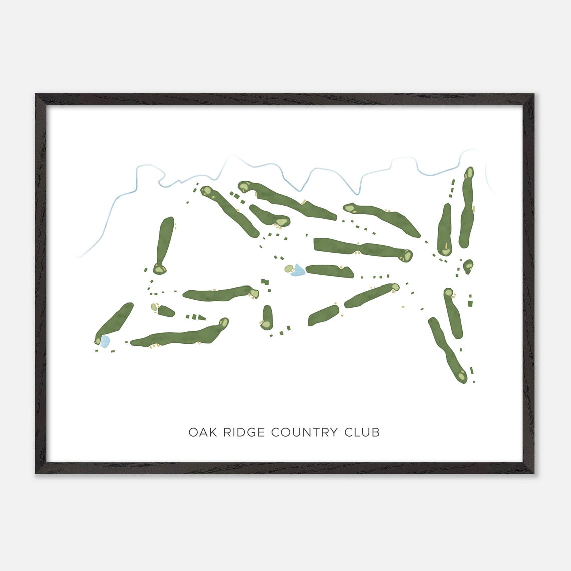 Oak Ridge Country Club Golf Course Fairway Map Minimalist Poster - Image 5