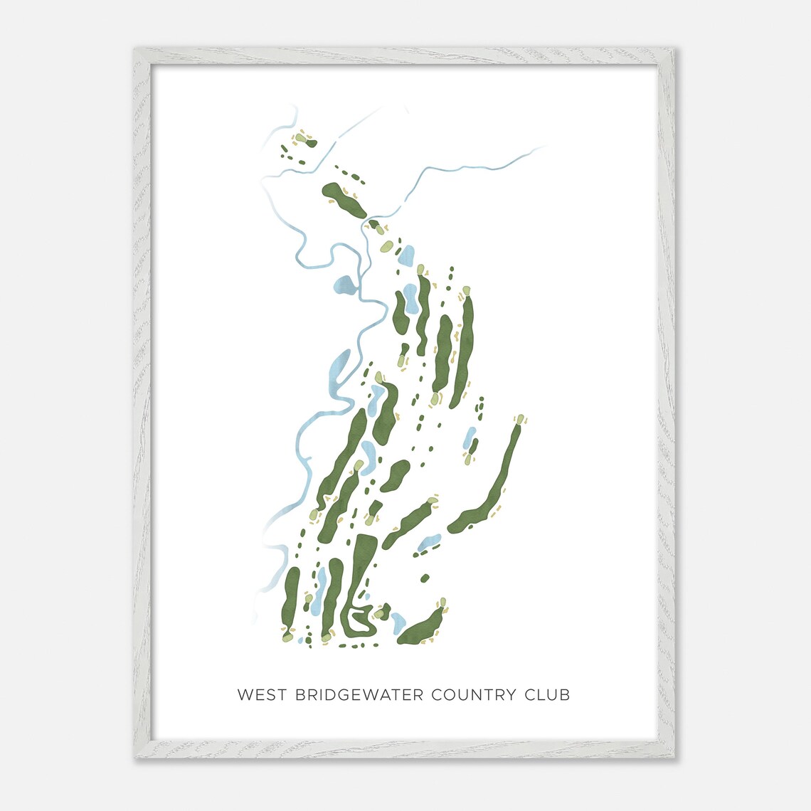 West Bridgewater Country Club Golf Course Minimalist Map Poster - Image 2