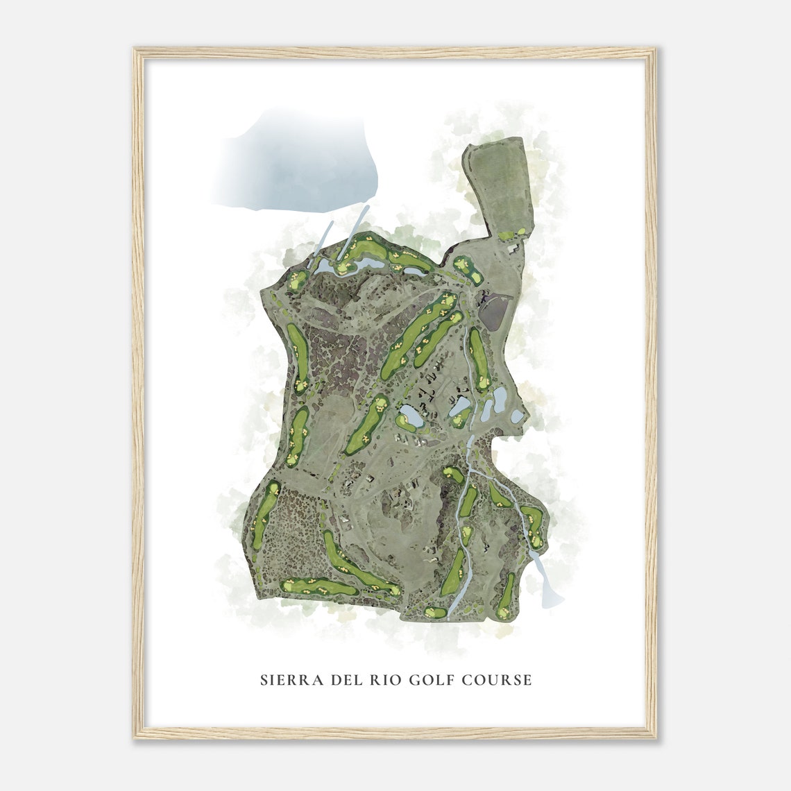 Sierra Del Rio Golf Course New Mexico Classic Watercolor Map Poster