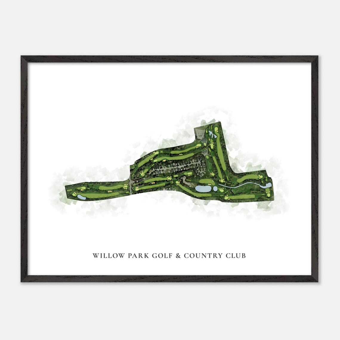 Willow Park Golf and Country Club Classic Watercolor Map Poster - Image 4