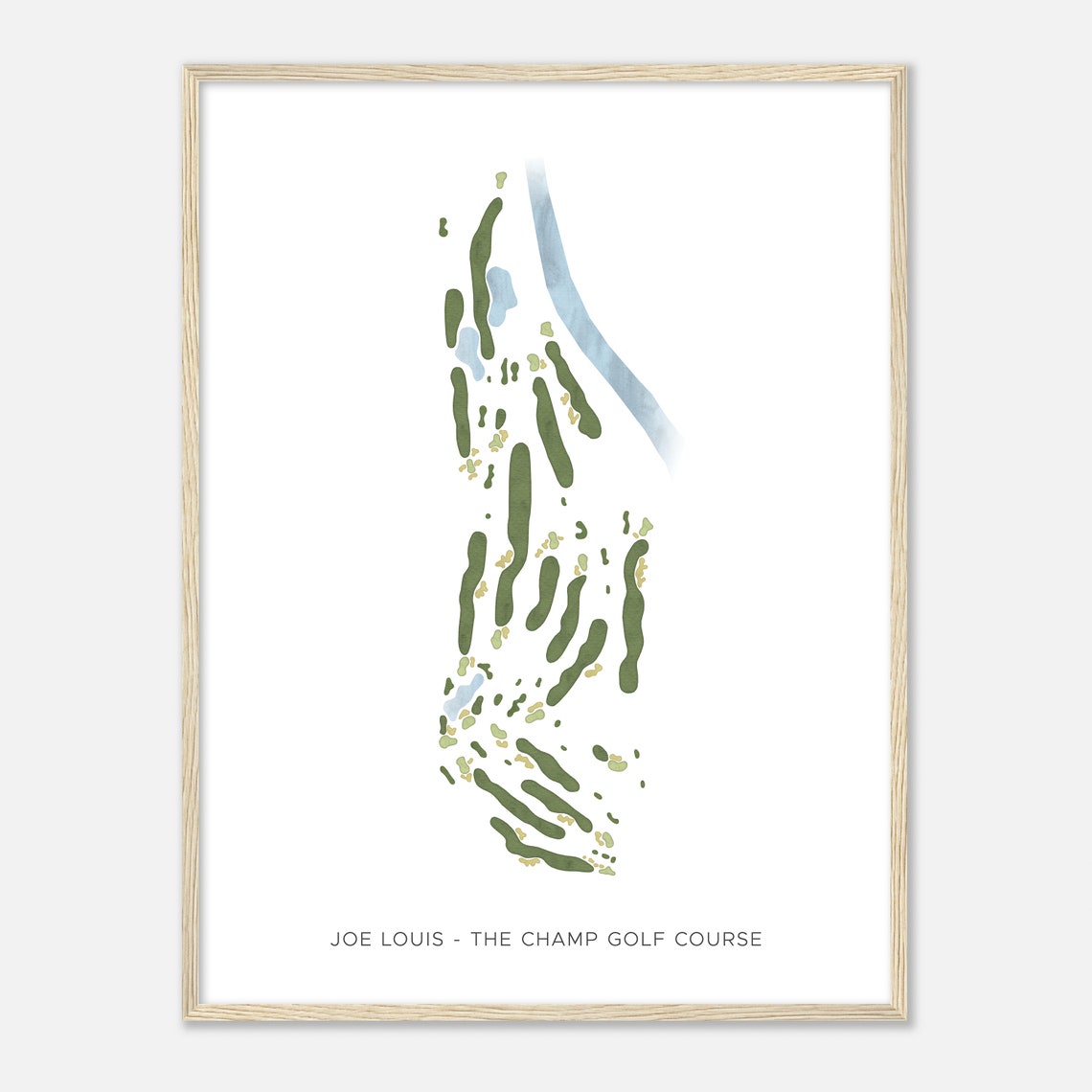 Joe Louis The Champ Golf Course Modern Watercolor Map Poster - Image 2