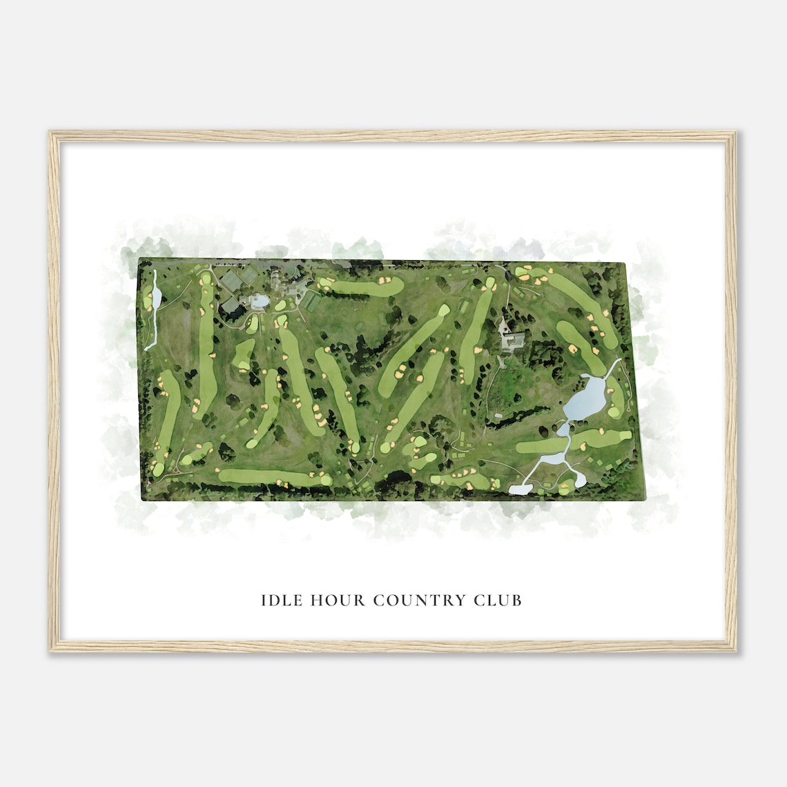 Idle Hour Country Club Kentucky Classic Watercolor Golf Course Map Poster - Image 2