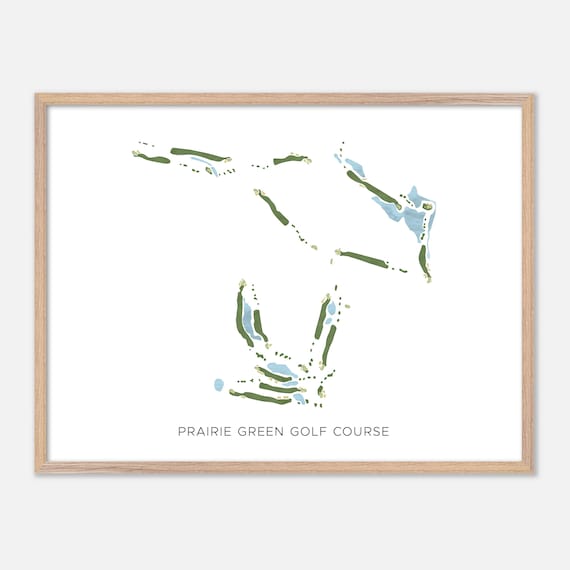 Prairie Green Golf Course South Dakota Modern Watercolor Map Poster