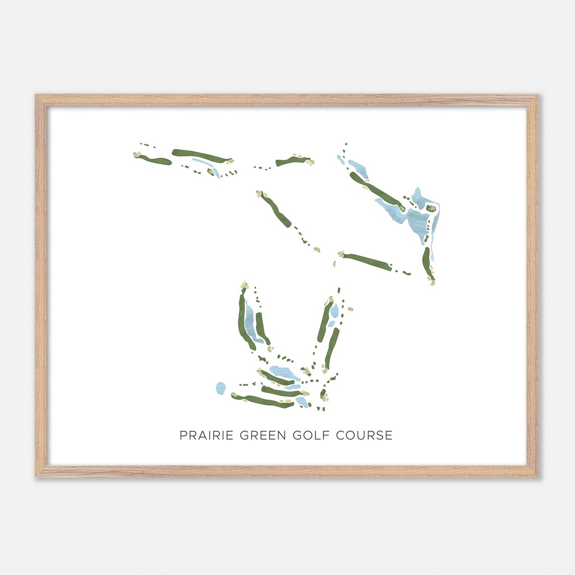 Prairie Green Golf Course South Dakota Modern Watercolor Map Poster