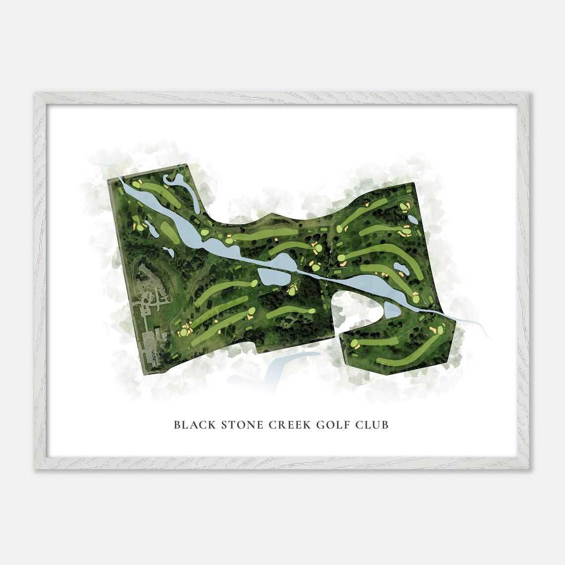 Black Stone Creek Golf Club Watercolor Map Art Golfer Gift Poster - Image 4