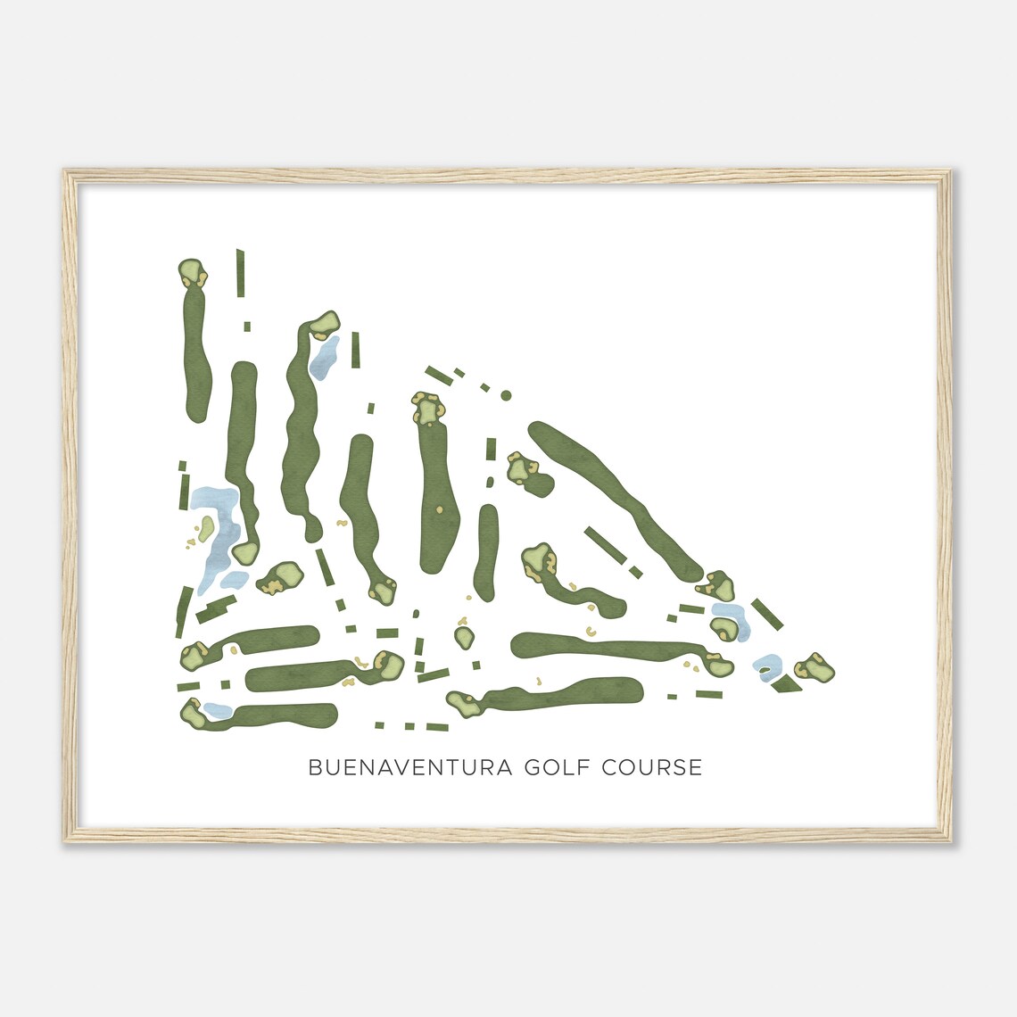 Buenaventura Golf Course California Modern Minimalist Map Art Poster - Image 2