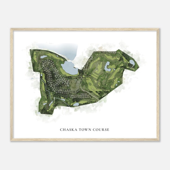 Chaska Town Course Minnesota Classic Watercolor Map Golfer Gift Golf Wall Art Golf Poster Print Course Layout