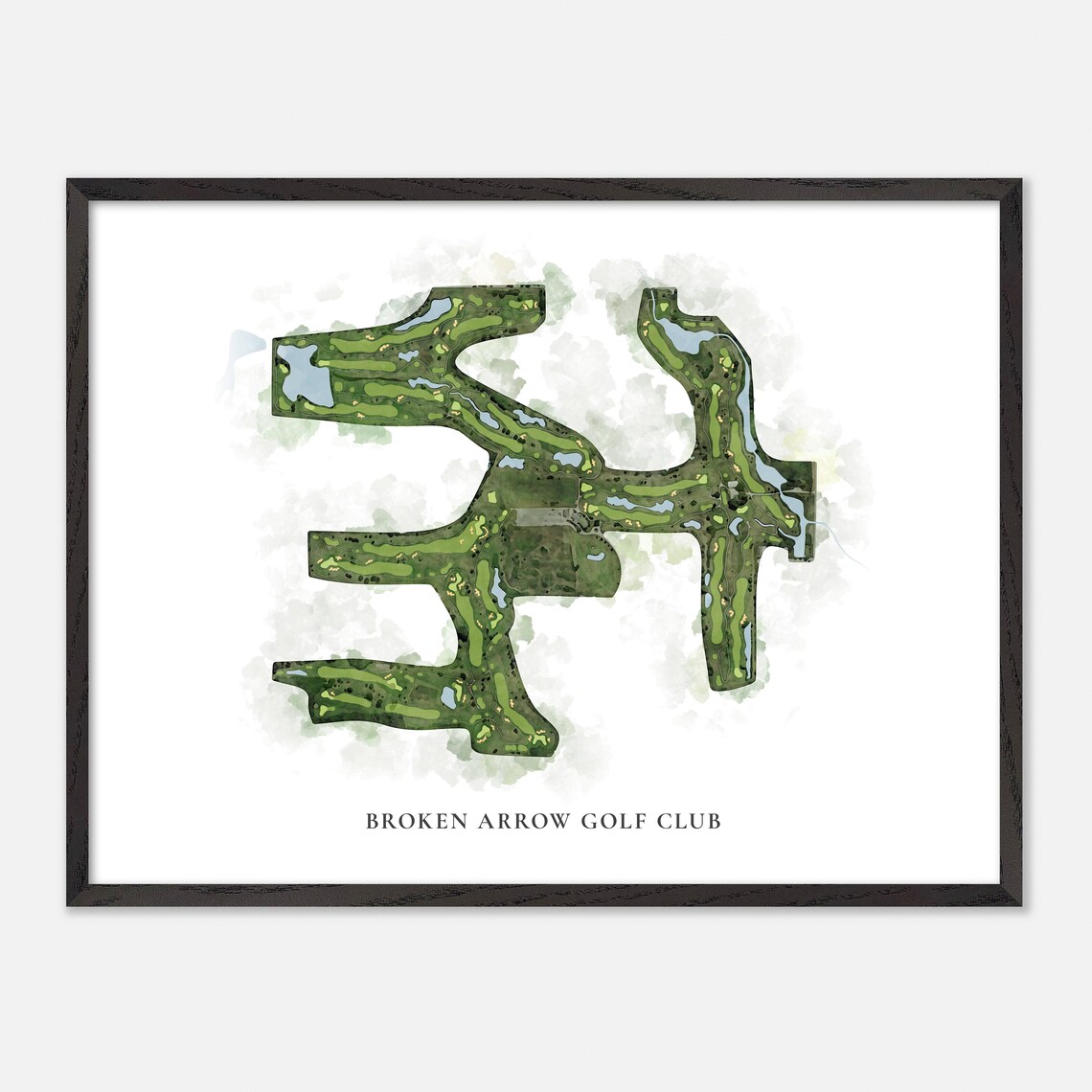 Broken Arrow Golf Club Classic Watercolor Course Map Art Poster - Image 5