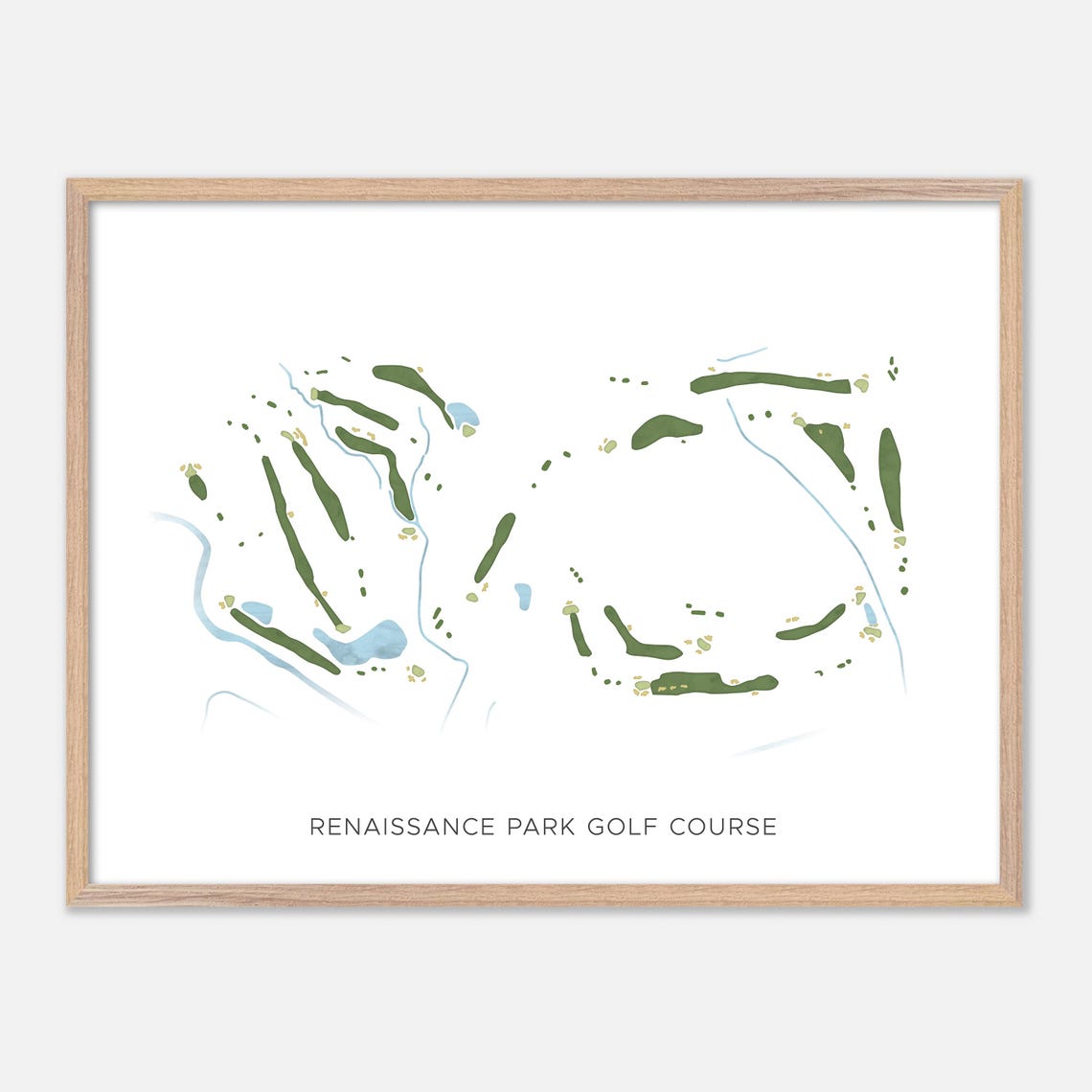 Renaissance Park Golf Course Charlotte NC Minimalist Map Poster