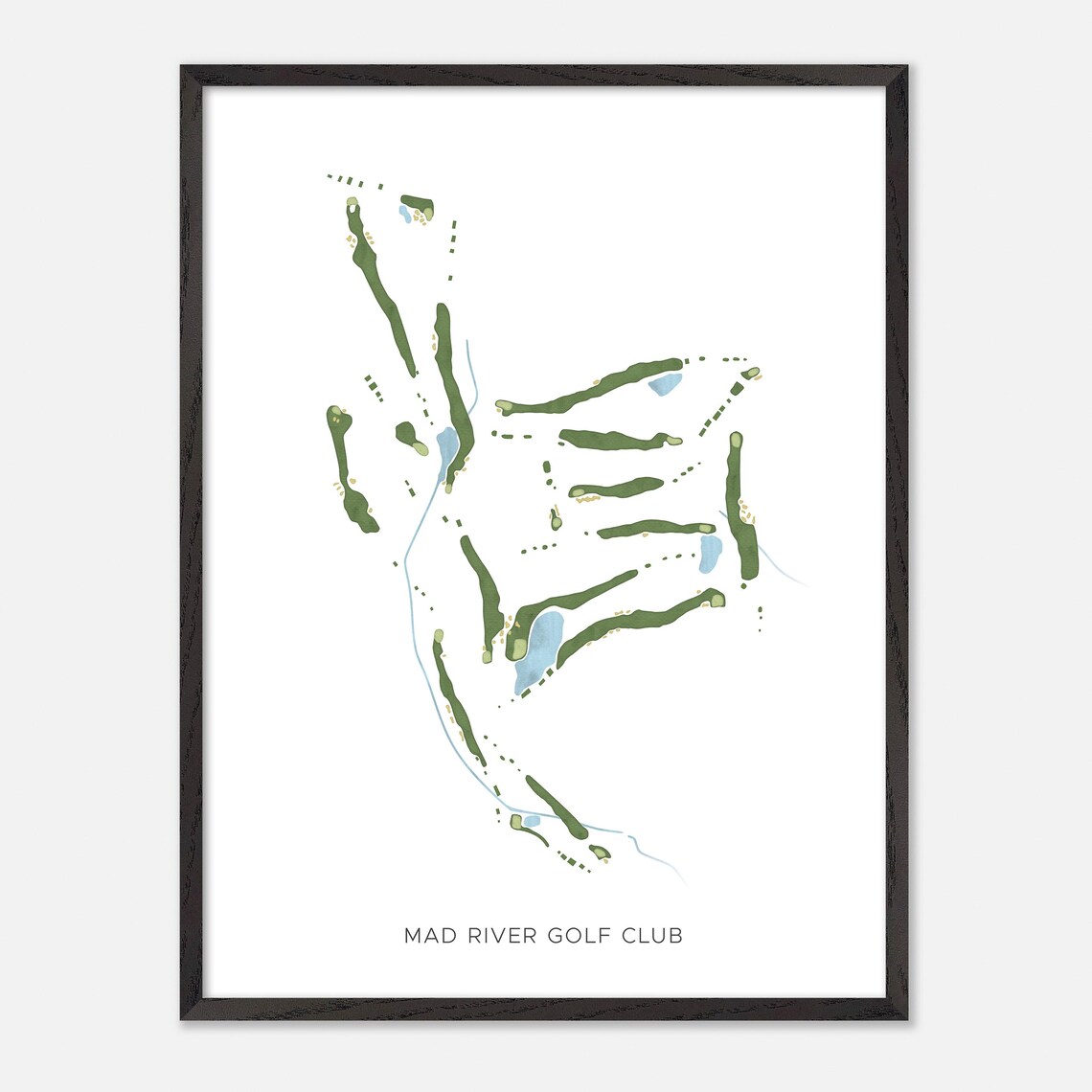 Mad River Golf Club Creemore Modern Minimalist Watercolor Map Poster - Image 2