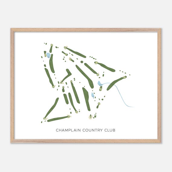 Champlain Country Club In Swanton Vermont Modern Watercolor Map Golfer Gift Golf Wall Art Golf Poster Print Course Layout