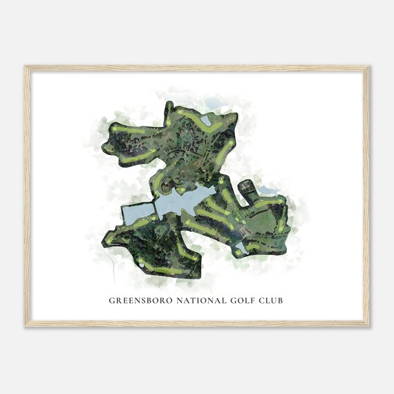 Greensboro National Golf Club North Carolina Classic Watercolor Map Golfer Gift Golf Wall Art Golf Poster Print Course Layout