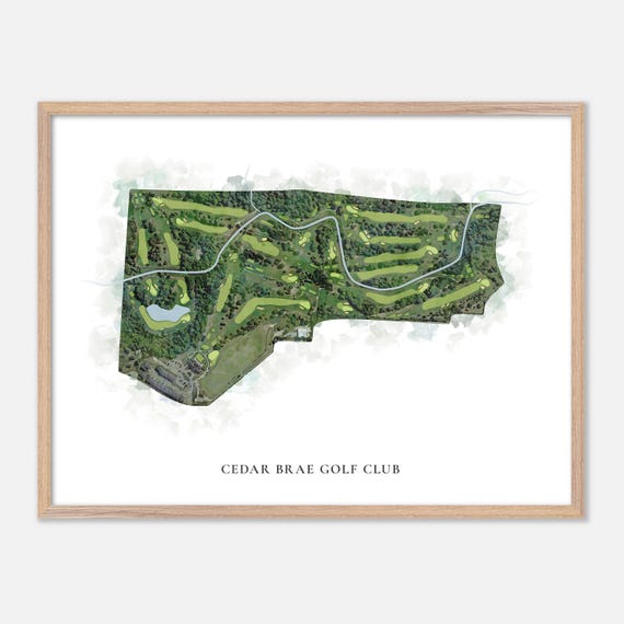 Cedar Brae Golf Club In Canada Classic Watercolor Map Golfer Gift Golf Wall Art Golf Poster Print Course Layout
