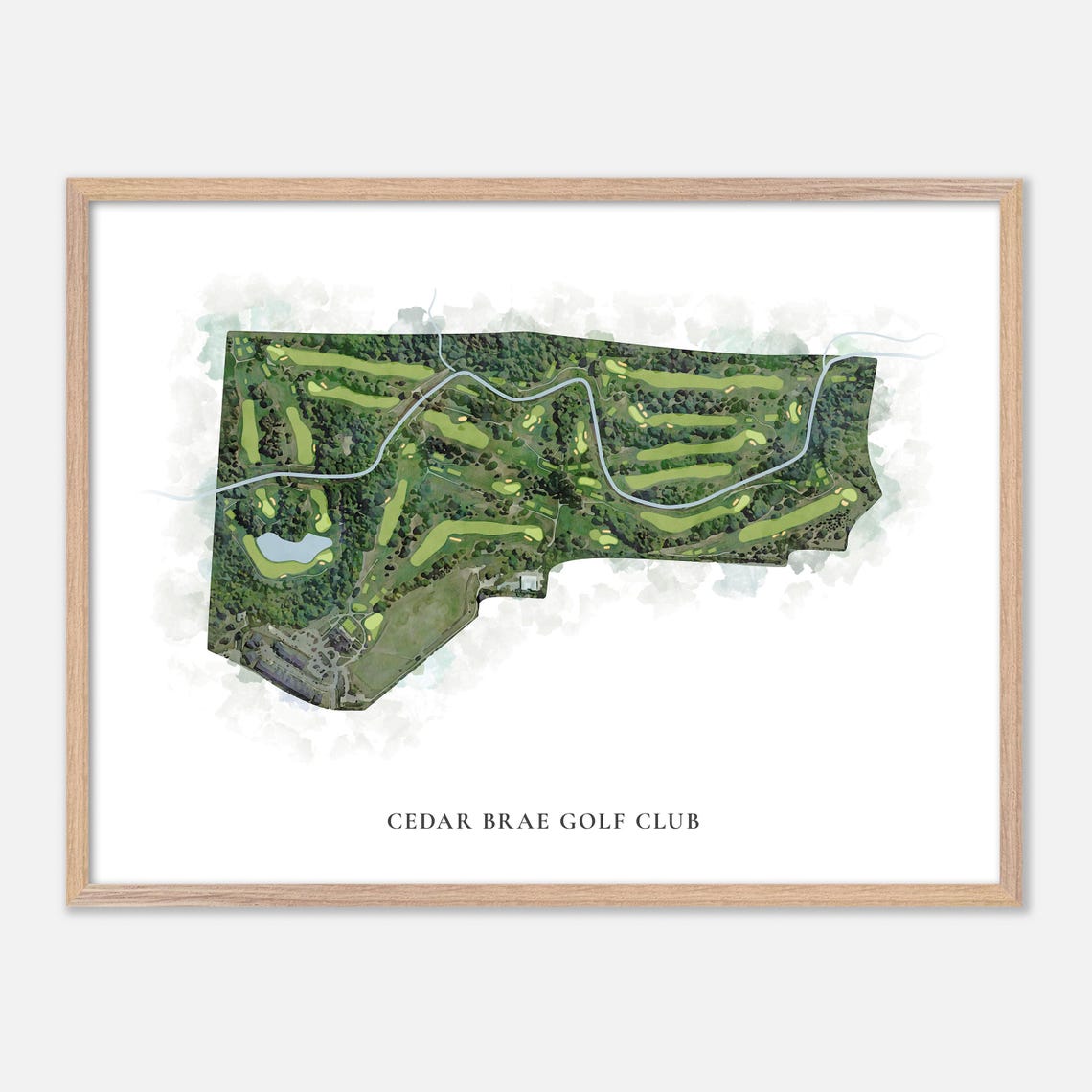 Cedar Brae Golf Club Canada Classic Watercolor Course Map Poster