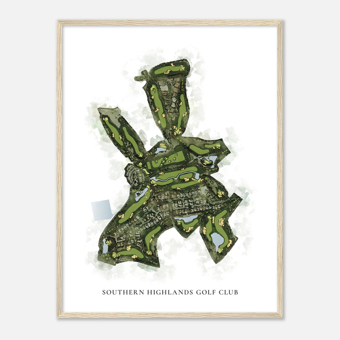 Southern Highlands Golf Club Nevada Classic Watercolor Map Golfer Gift Golf Wall Art Golf Poster Print Course Layout