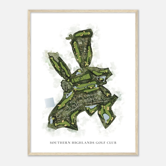Southern Highlands Golf Club Nevada Classic Watercolor Map Golfer Gift Golf Wall Art Golf Poster Print Course Layout