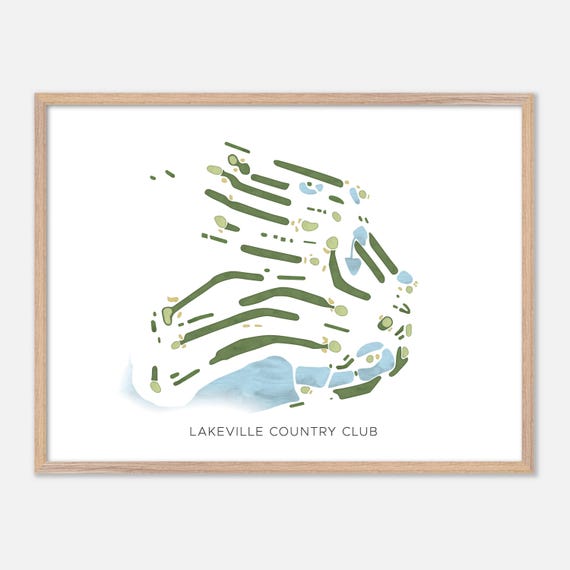 Lakeville Country Club In Lakeville Massachusetts Modern Watercolor Map Golfer Gift Golf Wall Art Golf Poster Print Course Layout