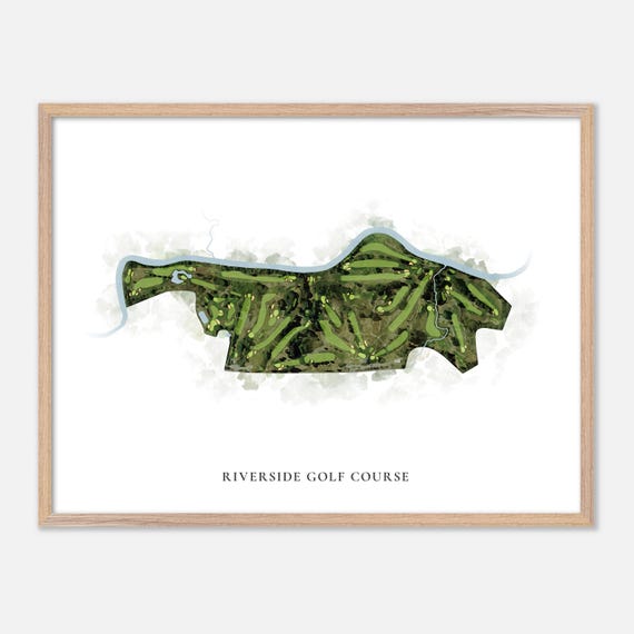 Riverside Golf Course In Portland Maine Classic Watercolor Map Golfer Gift Golf Wall Art Golf Poster Print Course Layout