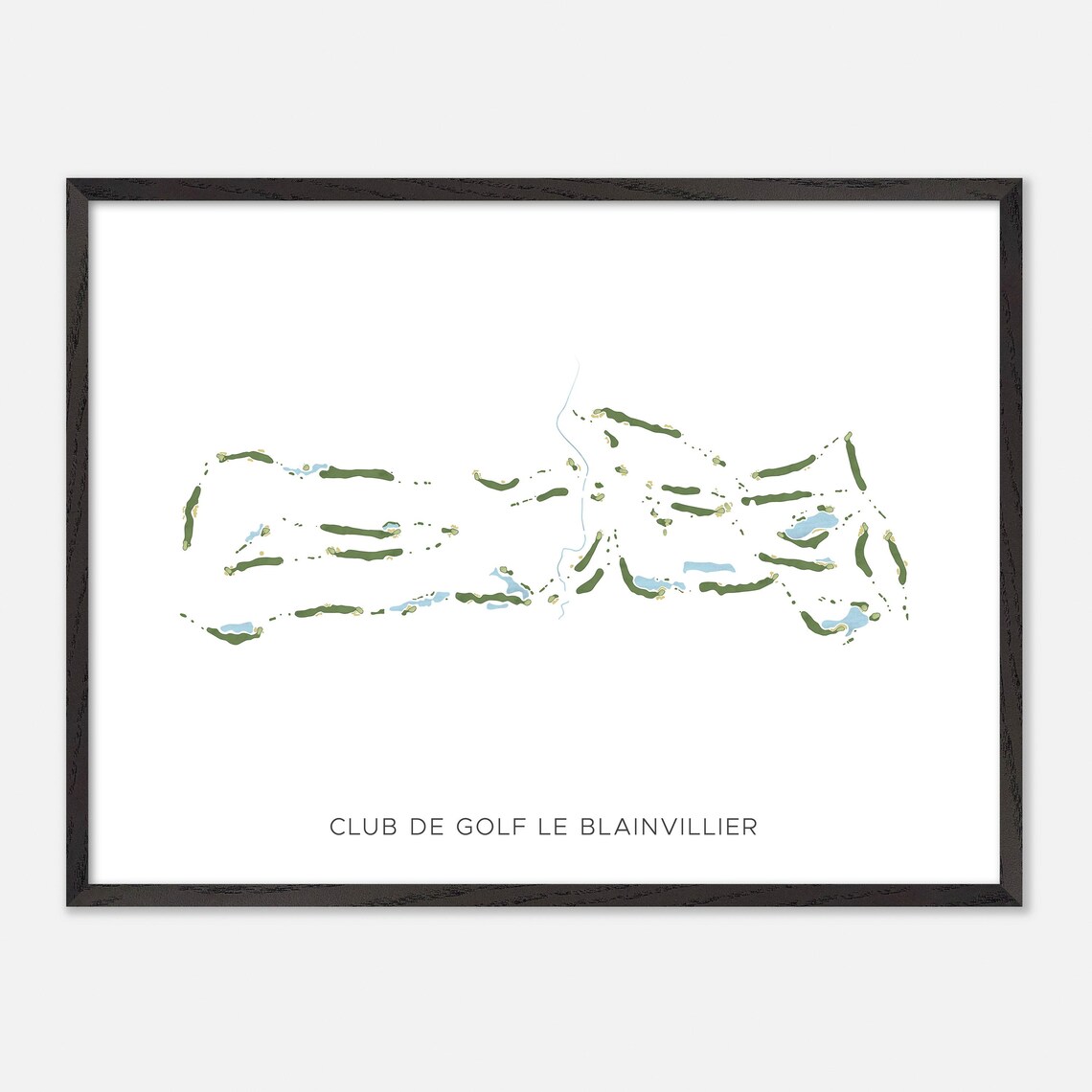 Club de Golf Le Blainvillier Modern Watercolor Course Map Poster - Image 4