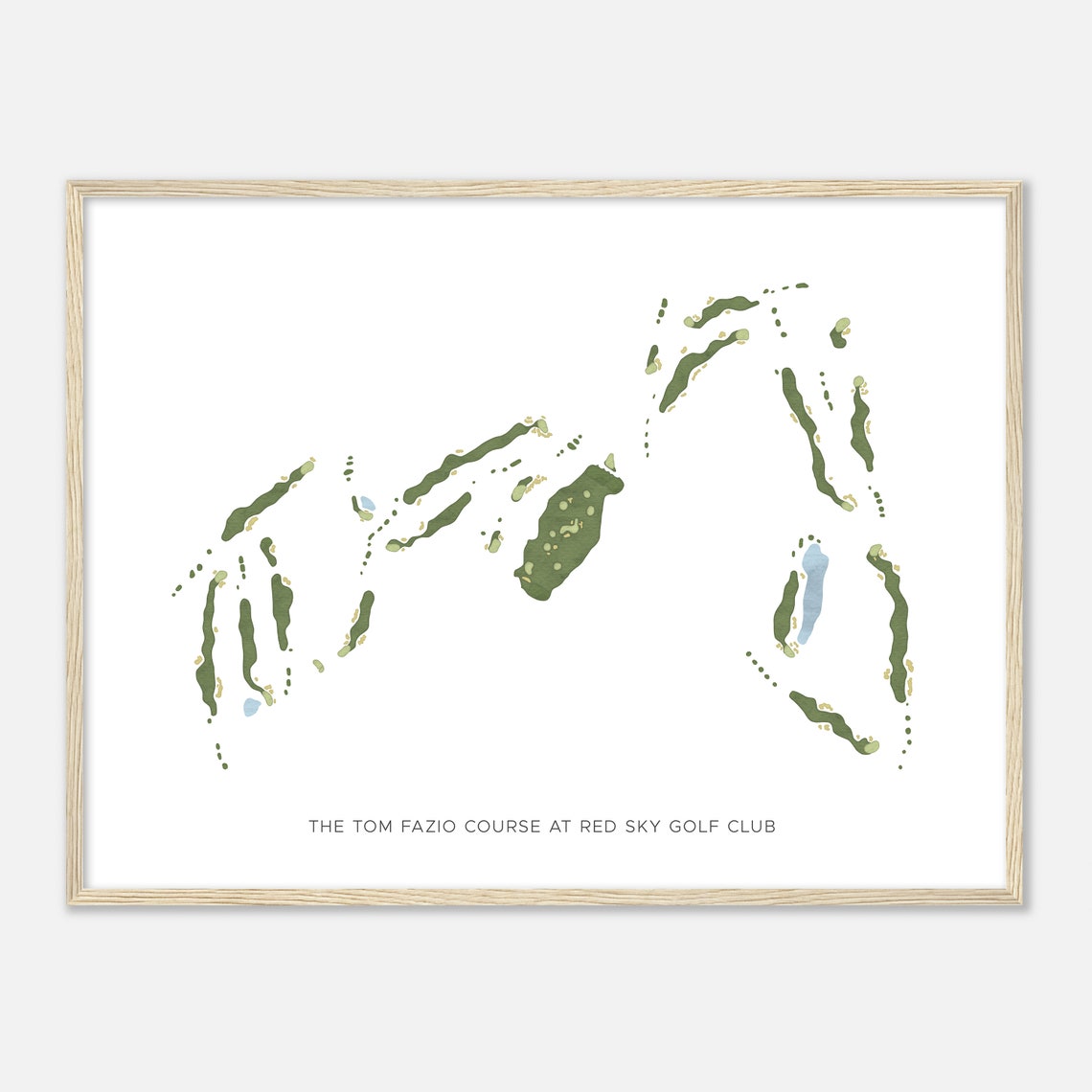 Tom Fazio Course Red Sky Golf Club Modern Watercolor Map Print - Image 2