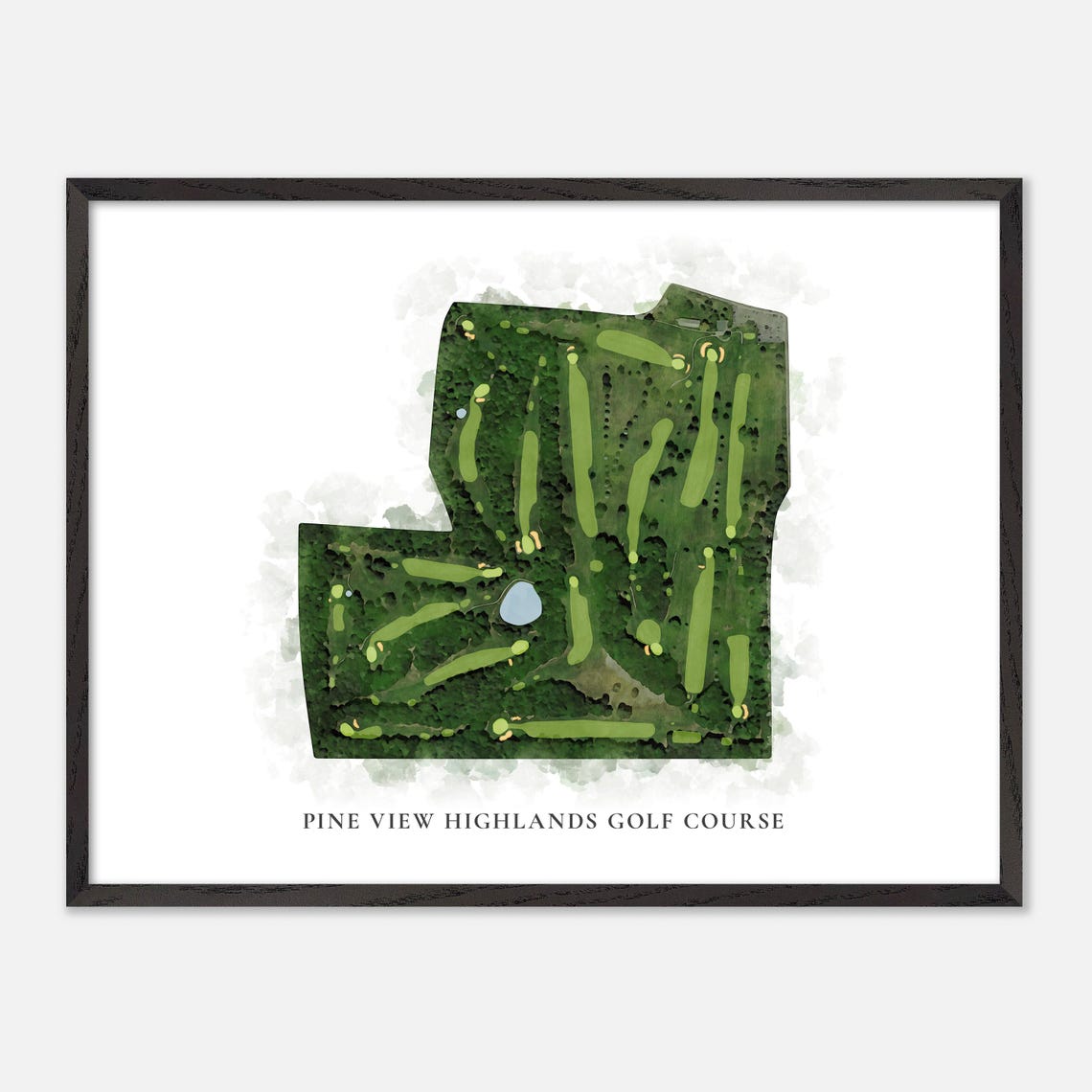 Pine View Highlands Golf Course Watercolor Map Art Poster Gift - Image 5