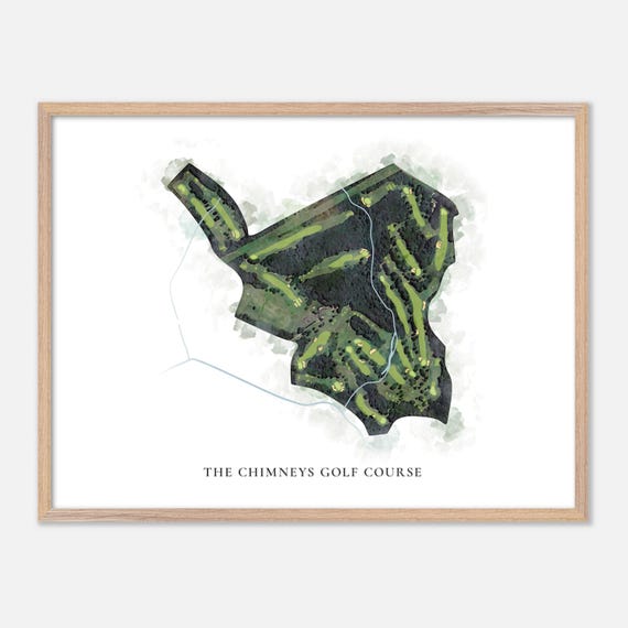 The Chimneys Golf Course In Winder Georgia Classic Watercolor Map Golfer Gift Golf Wall Art Golf Poster Print Course Layout