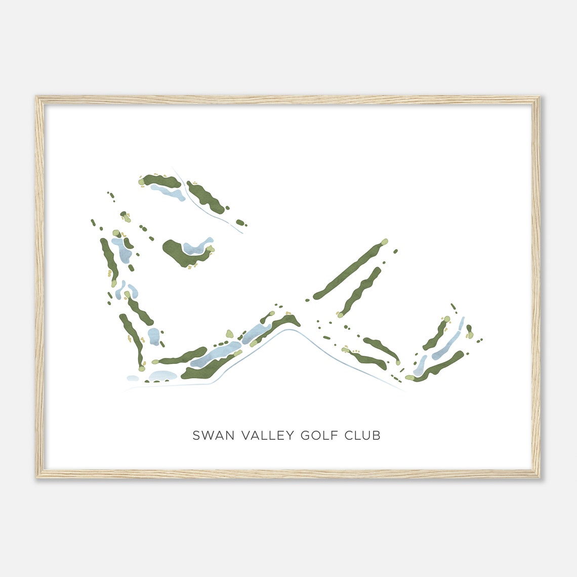 Swan Valley Golf Club Modern Minimalist Course Map Golfer Gift Poster - Image 2