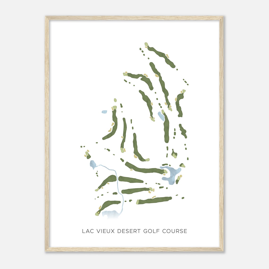 Lac Vieux Desert Golf Course Michigan Modern Watercolor Map Poster