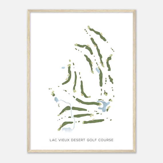 Lac Vieux Desert Golf Course Michigan Modern Watercolor Map Golfer Gift Golf Wall Art Golf Poster Print Course Layout