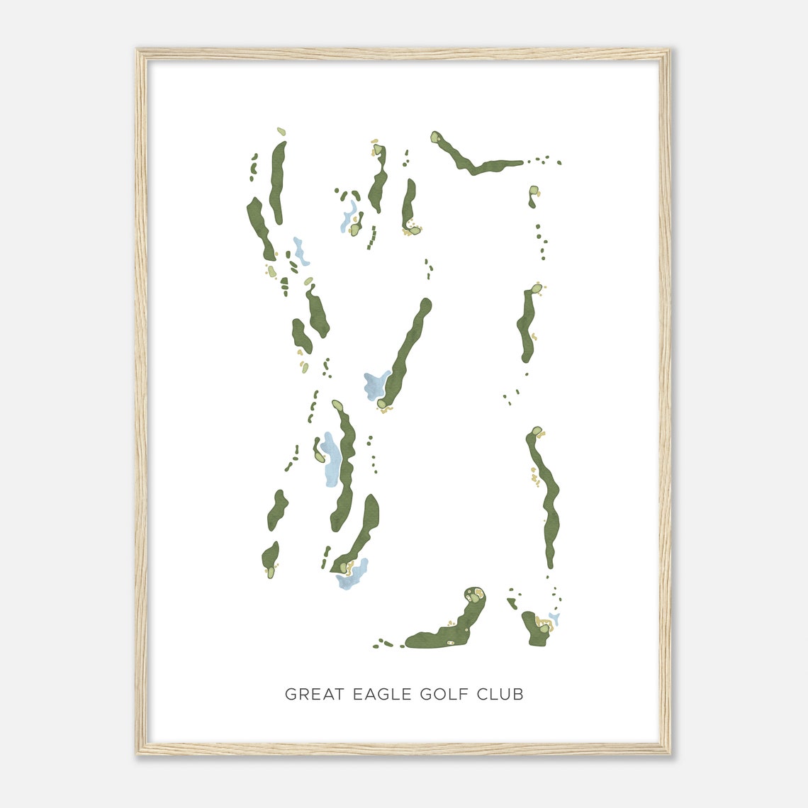 Great Eagle Golf Club Arizona Minimalist Watercolor Course Map Poster - Image 2