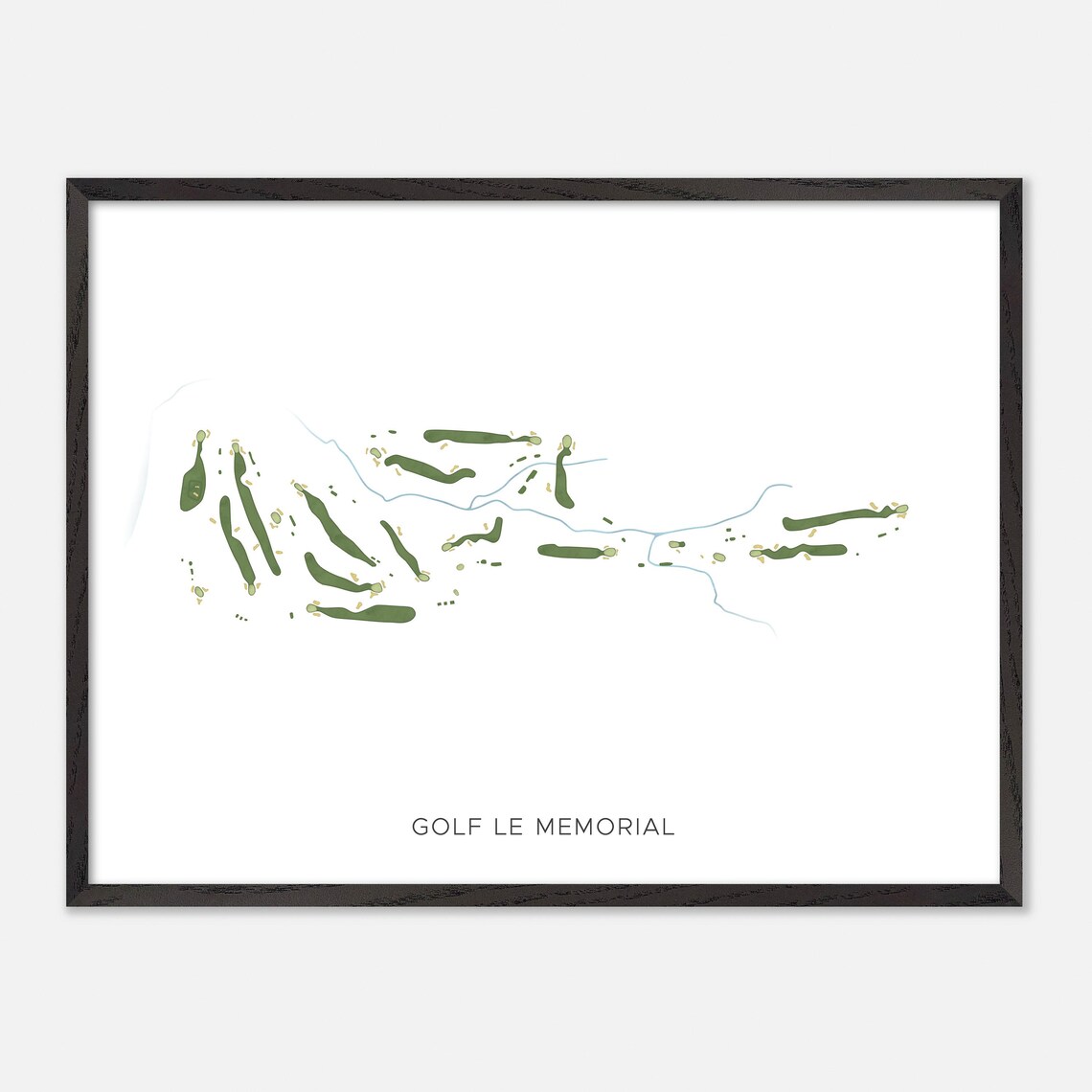 Golf Le Memorial Modern Minimalist Watercolor Golf Map Poster - Image 4