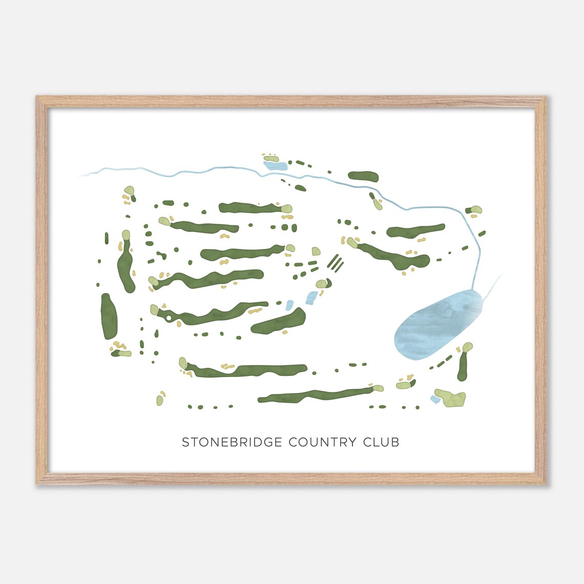 Stonebridge Country Club Goffstown NH Modern Golf Map Poster