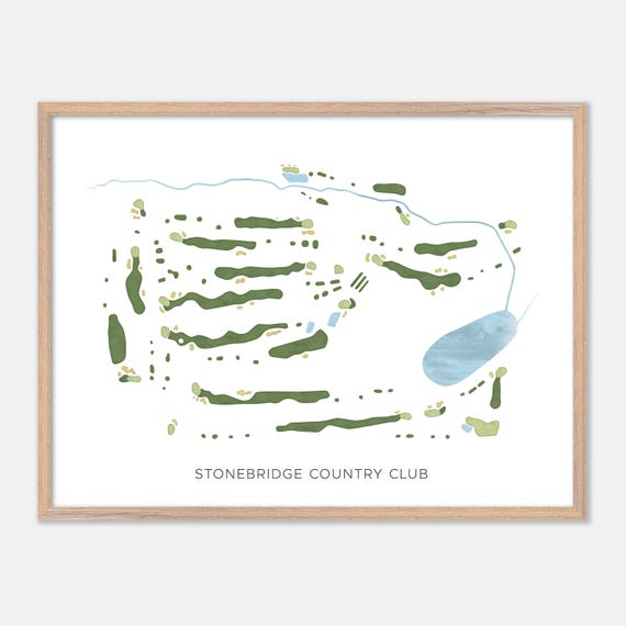 Stonebridge Country Club In Goffstown New Hampshire Modern Watercolor Map Golfer Gift Golf Wall Art Golf Poster Print Course Layout