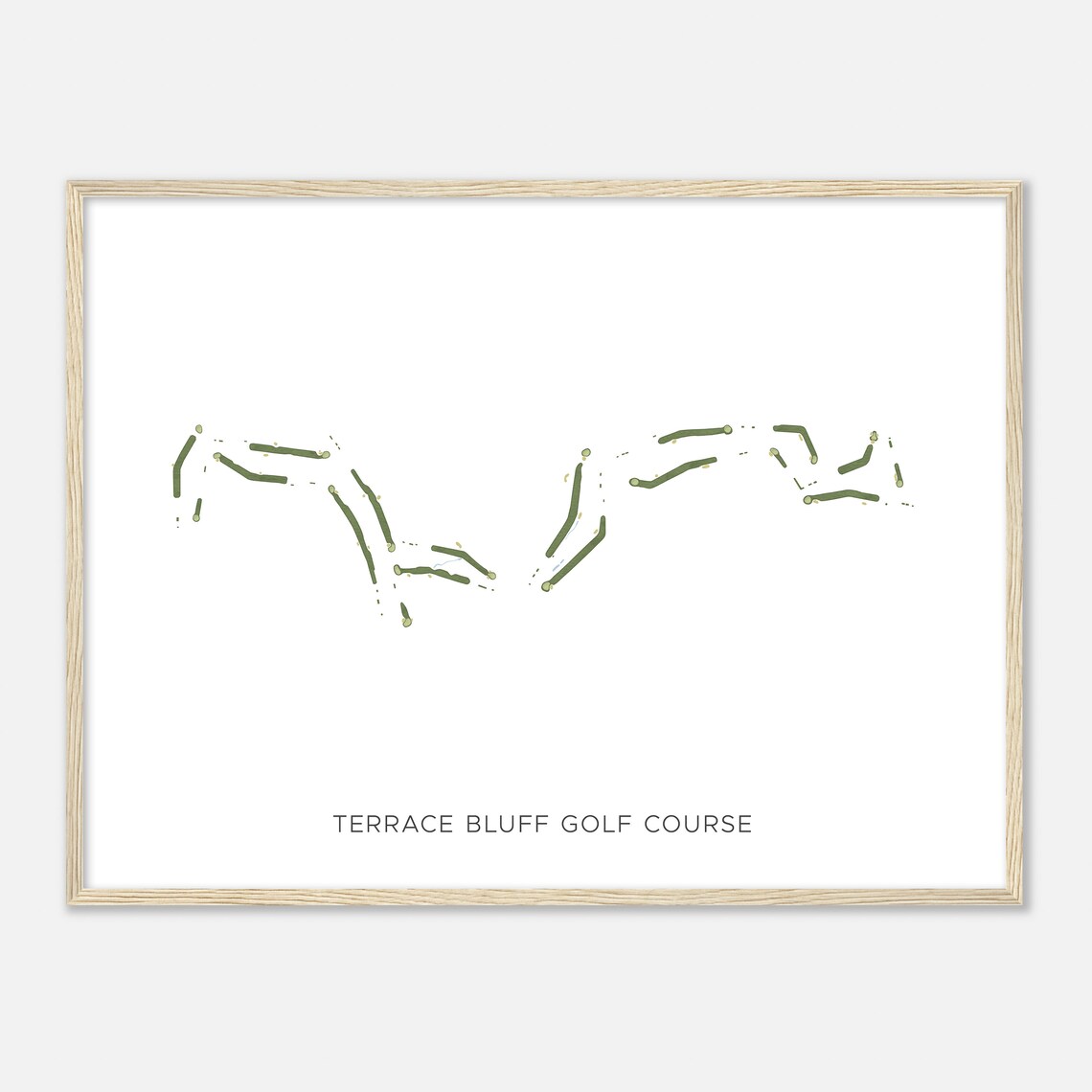 Terrace Bluff Golf Course Watercolor Fairway Layout Map Art Poster