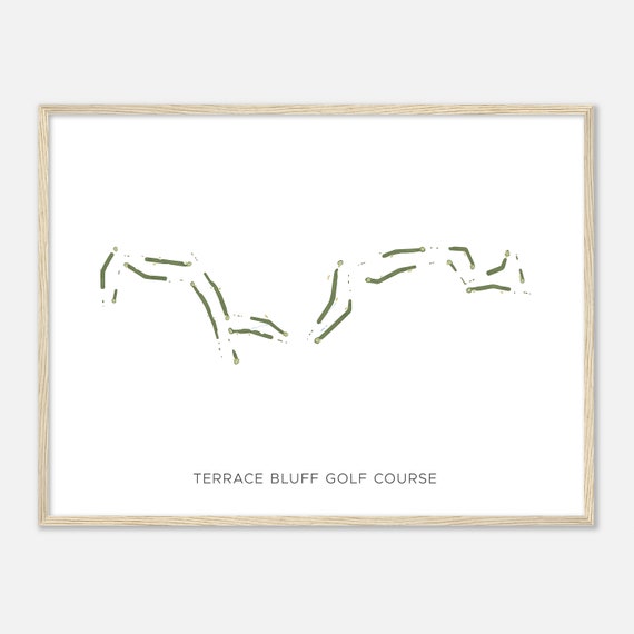 Terrace Bluff Golf Course Michigan Modern Watercolor Map Golfer Gift Golf Wall Art Golf Poster Print Course Layout