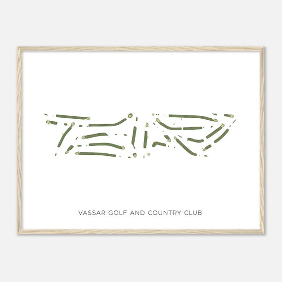 Vassar Golf And Country Club Michigan Modern Watercolor Map Golfer Gift Golf Wall Art Golf Poster Print Course Layout