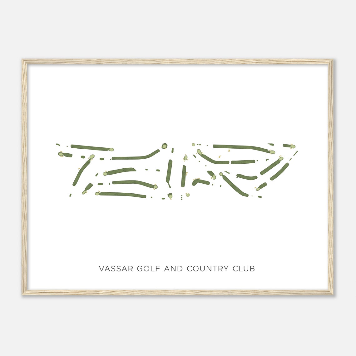 Vassar Golf and Country Club Modern Minimalist Golf Map Poster