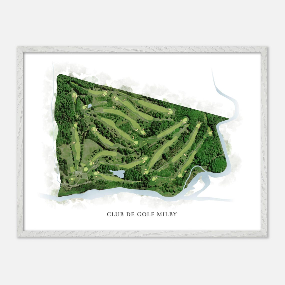 Club de Golf Milby Canada Classic Watercolor Course Map Poster - Image 3