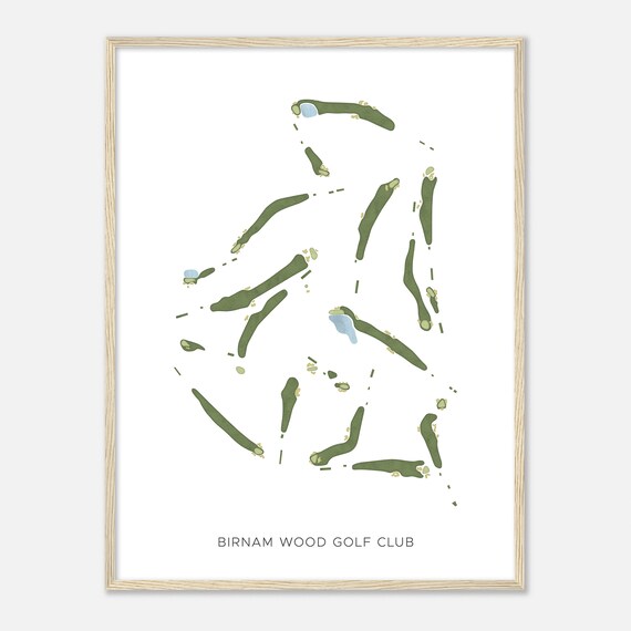 Birnam Wood Golf Club California Modern Watercolor Map Golfer Gift Golf Wall Art Golf Poster Print Course Layout
